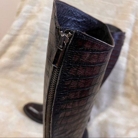 Ma & Lo Croc Embossed Tall Boots - Picture 9 of 14